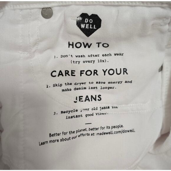 Madewell 10" High-Rise Skinny Crop Pant White Size 25 - Picture 5 of 7